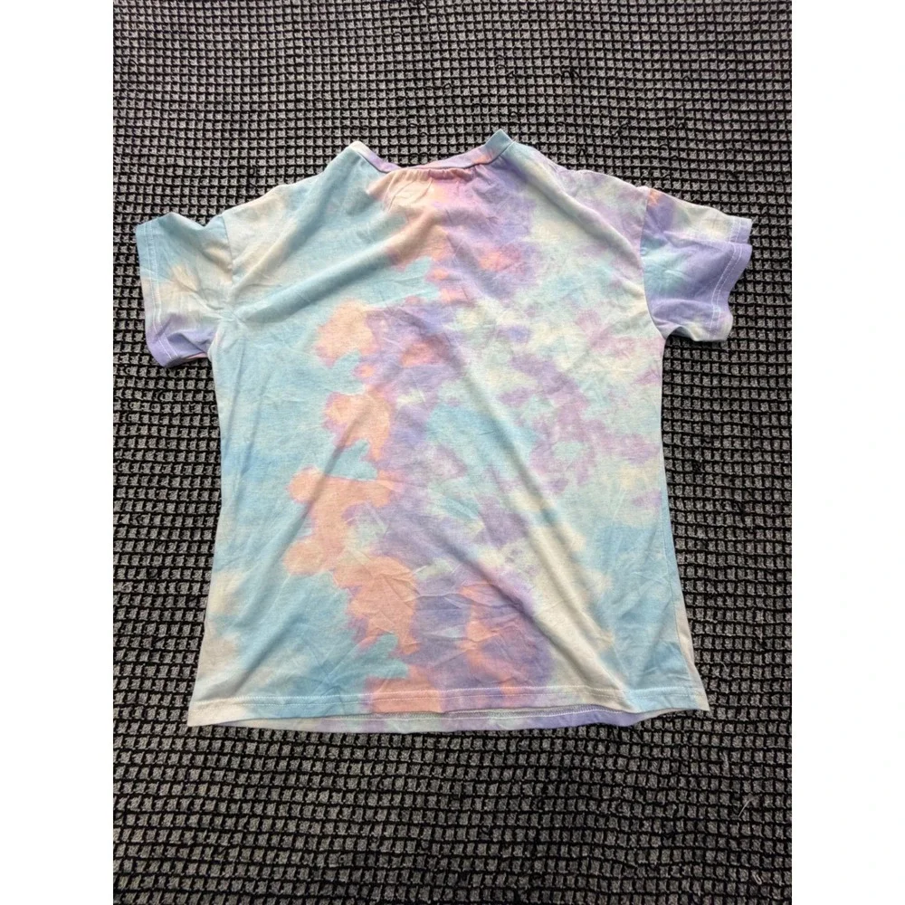 Ekouaer Sleep Shirt Womens Pastel Tie Dye Henley Short Sleeve Top